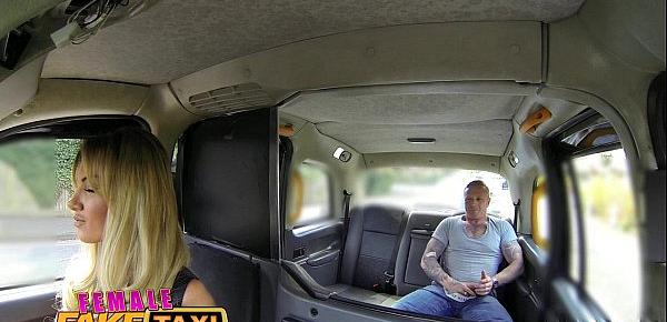  Female Fake Taxi Driver takes a facial for a fare
